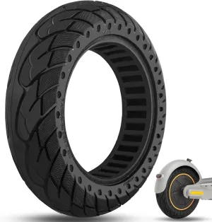 10 inch Solid Rubber Tire, 10X2.5, 60/70-6.5 Tubeless Tyre for Ninebot Max G30 G30P G30LP Electric Scooter Front/Rear Tire, Puncture-Proof Design Explosion-Proof Wheel Replacement Black 1pc
