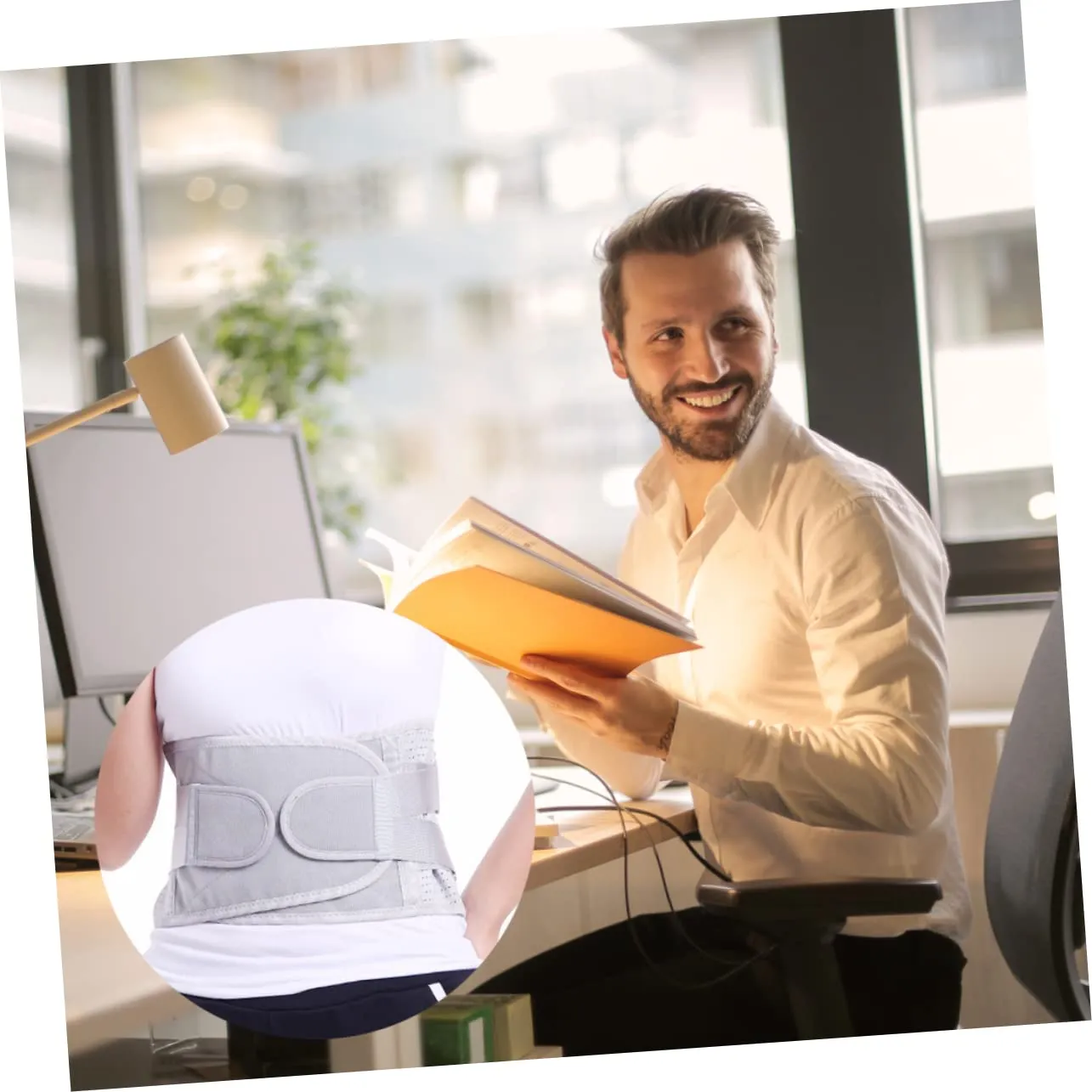 Back Reliever Lumbar Support for Universal Widen Waist Support Belt Protective Straps Size l