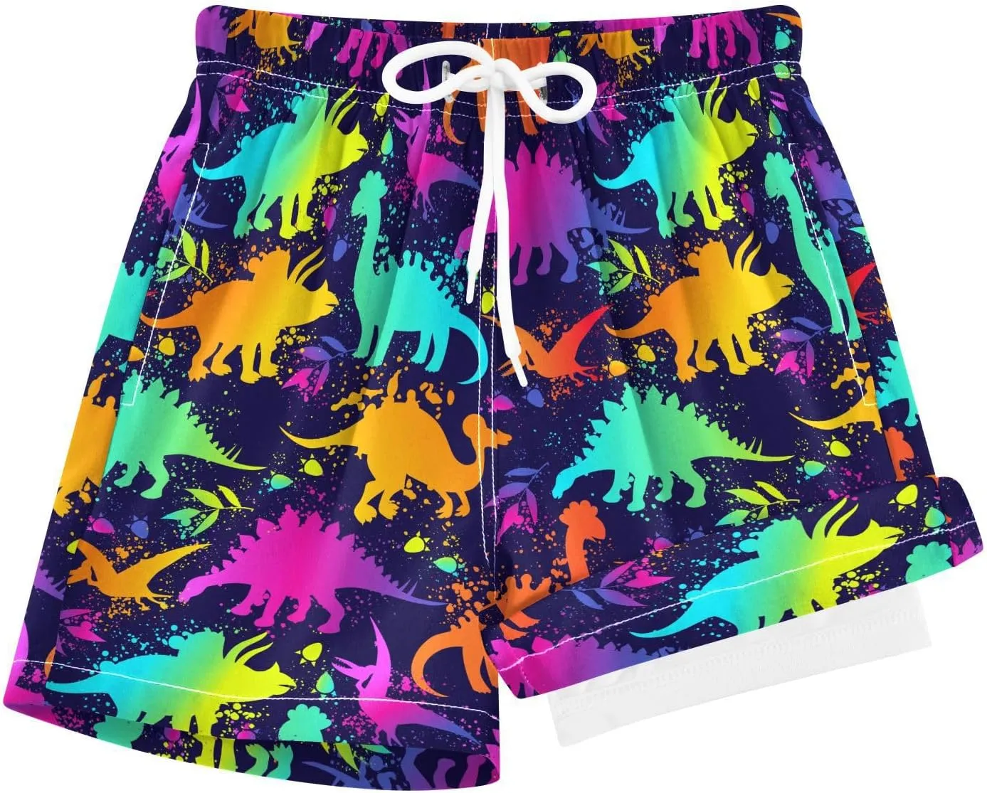 Boys Swim Trunks with Compression Liner Quick Dry Board Shorts with Boxer Brief Bathing Suit 4-14 Years