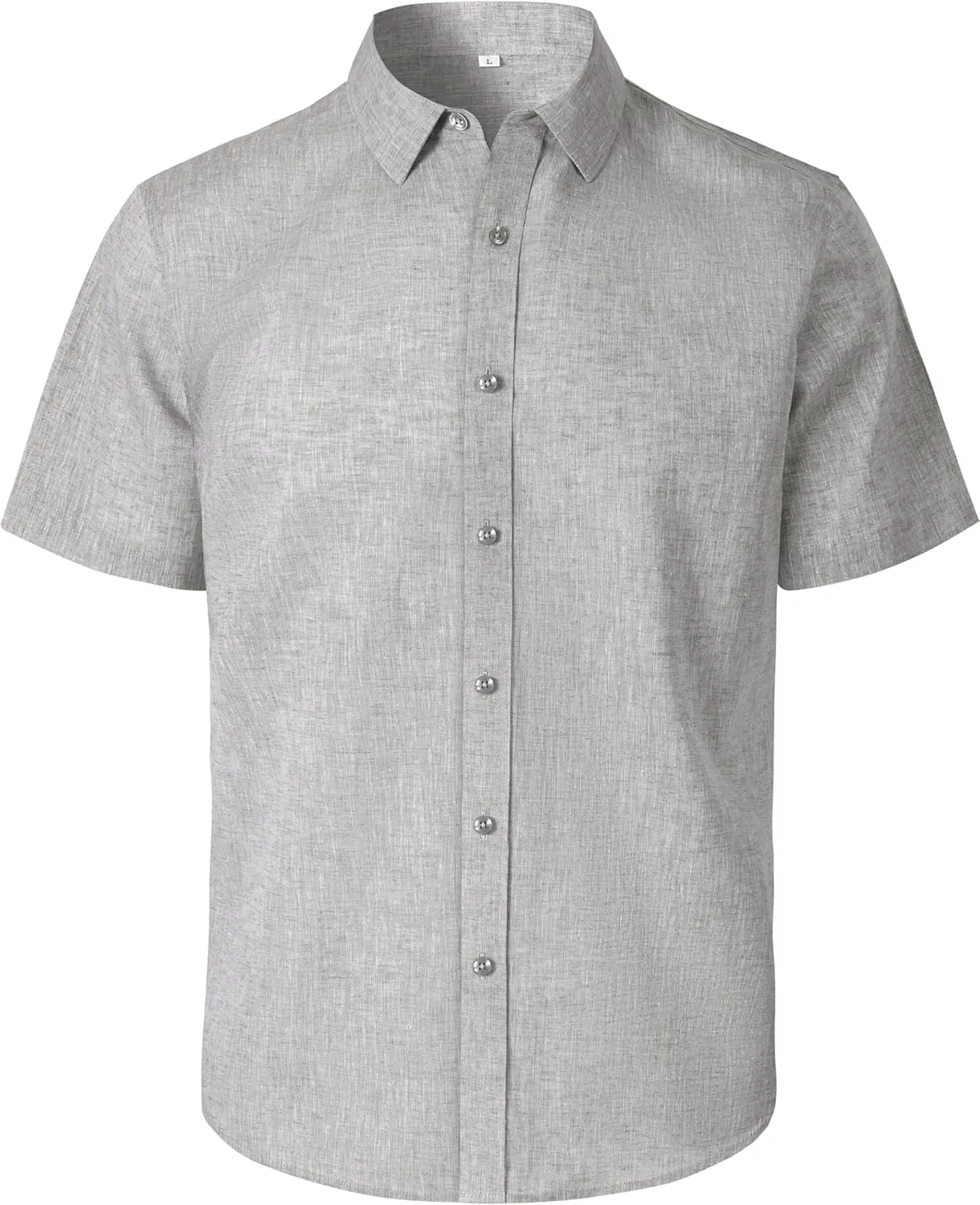 Button Down Linen Shirts for Men Short Sleeve Button Up Summer Shirt Casual Beach Regular Fit Lightweight Breathable