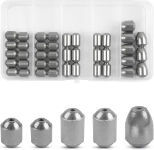 Egg Sinkers Fishing Weights Kit,40pcs Fishing Weights Sinkers Slip Sinkers Catfish Weights Bass Casting Sinker Weights Lead Free Fishing Weights for Freshwater Saltwater Fishing