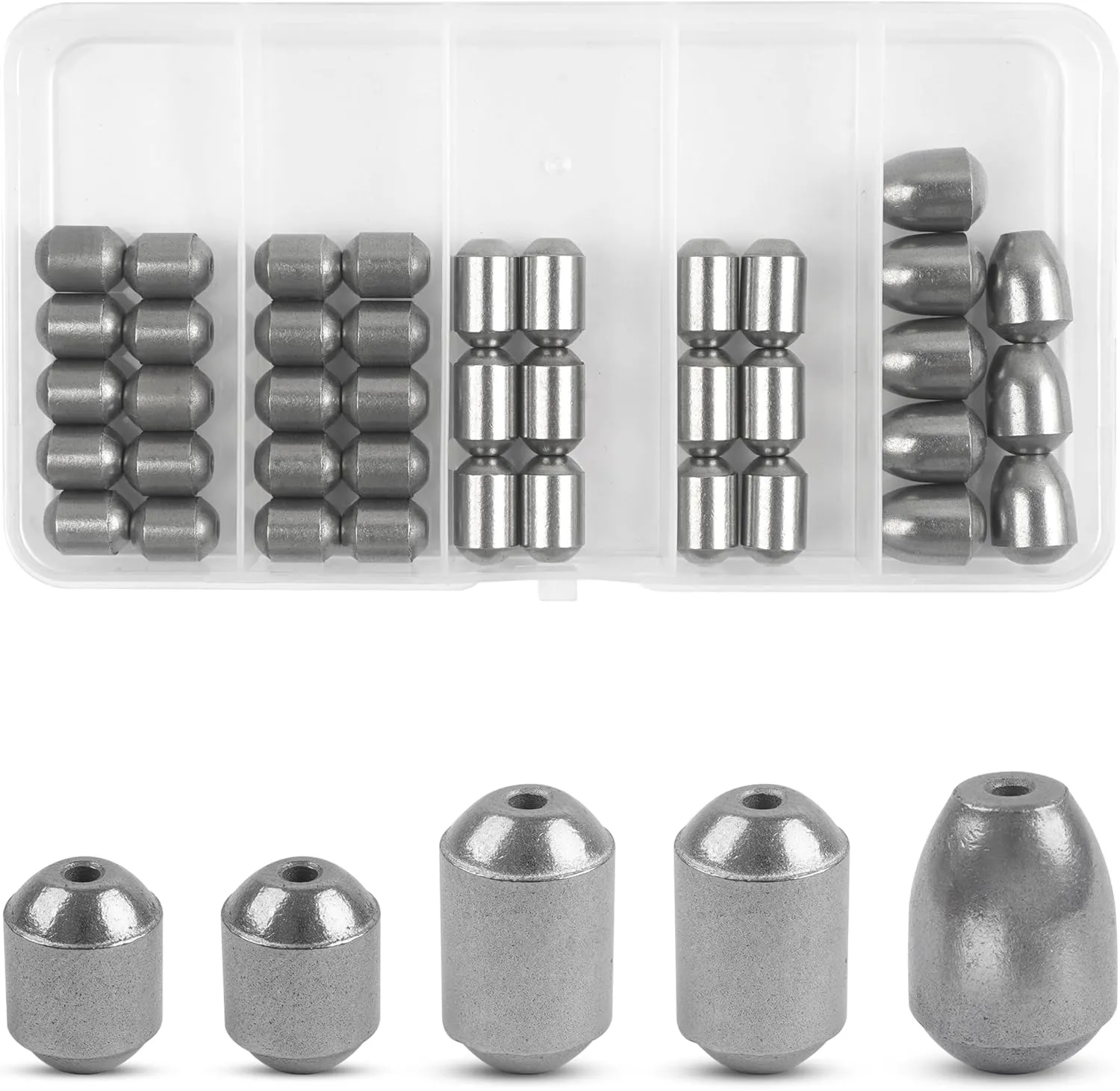 Egg Sinkers Fishing Weights Kit,40pcs Fishing Weights Sinkers Slip Sinkers Catfish Weights Bass Casting Sinker Weights Lead Free Fishing Weights for Freshwater Saltwater Fishing