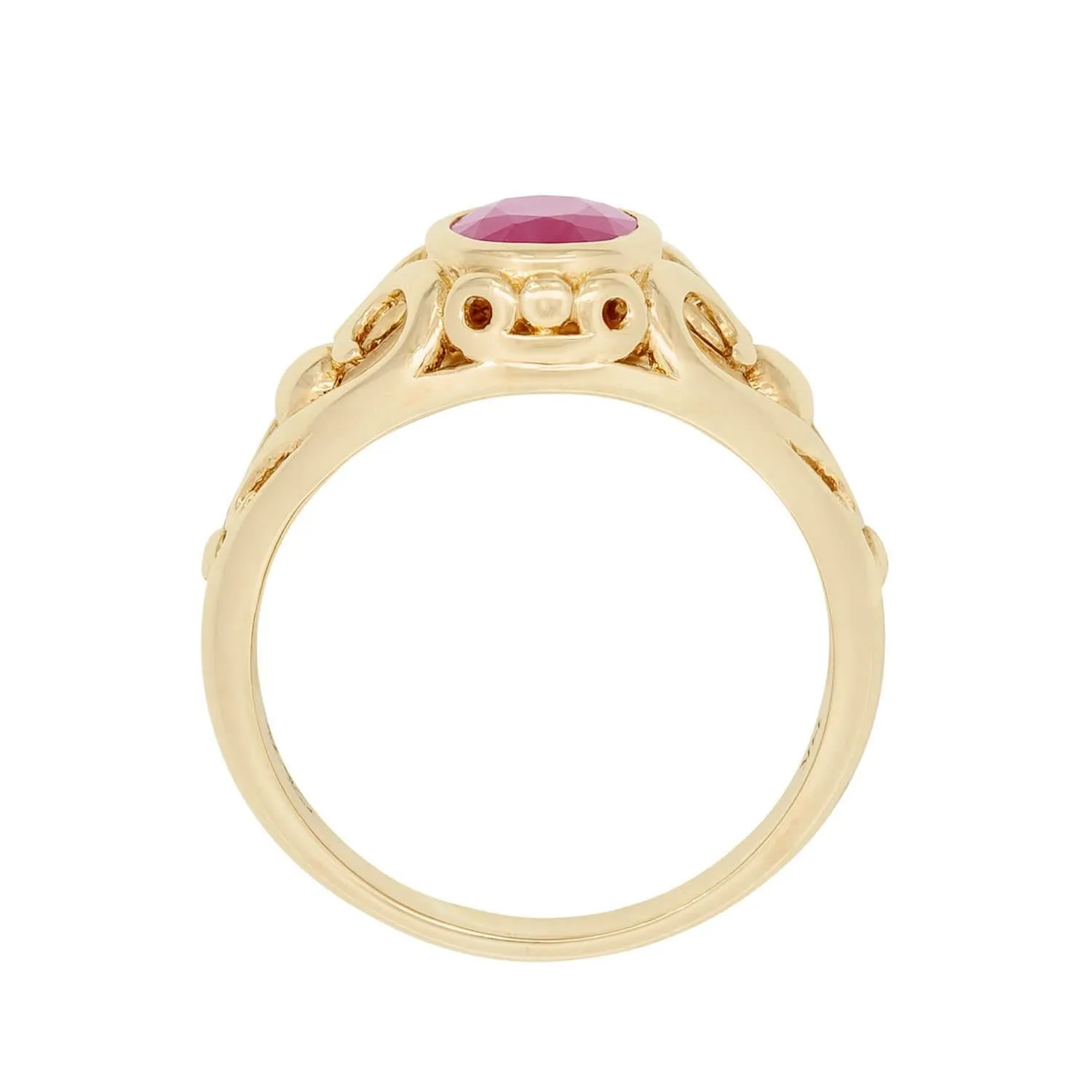 Estate 14k Ruby Art Nouveau Style Ring