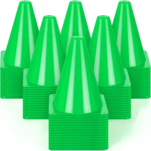 Geetery 100 Pcs 7 Inch Mini Plastic Traffic Cones Bulk Small Training Agility Marker Cone Driving Practice Cones for Basketball Football Skating Training, Outdoor Sport Activity