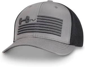 GMC Hummer EV Flag Hat - Embroidered Snapback Cap - Officially Licensed by GM Gray