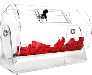 GSE Games & Sports Expert Acrylic Raffle Drum, Professional Raffle Ticket Spinning Cage for Tickets, Balls, Holds 2,000 Tickets (Small, Medium, Large Available)
