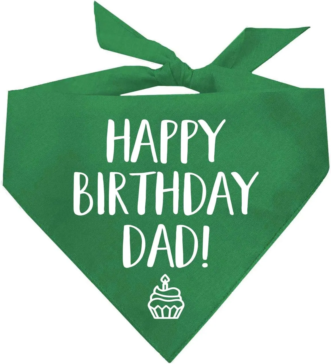 Happy Birthday Dad! Dog Bandana | 100% Cotton Adjustable Triangle | Made in USA | Birthday Party Supplies | Outfit Prop Photoshoot |Green, X-Small (171)