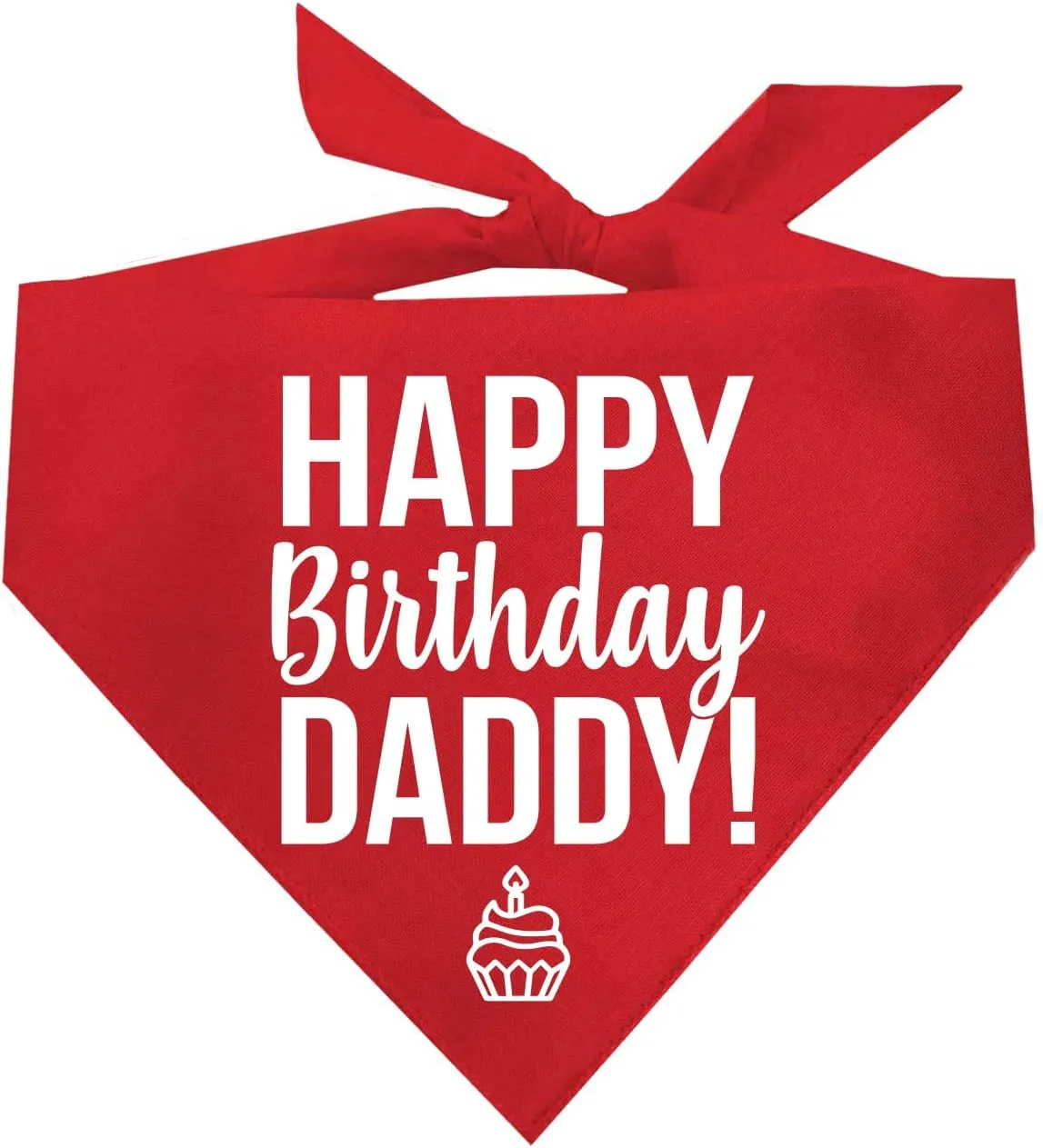Happy Birthday Daddy! Dog Bandana | 100% Cotton Adjustable Triangle | Made in USA | Birthday Pawty | Party Theme | Celebration Photo Shoot Prop | Mom Dad | Red, One Size (170)