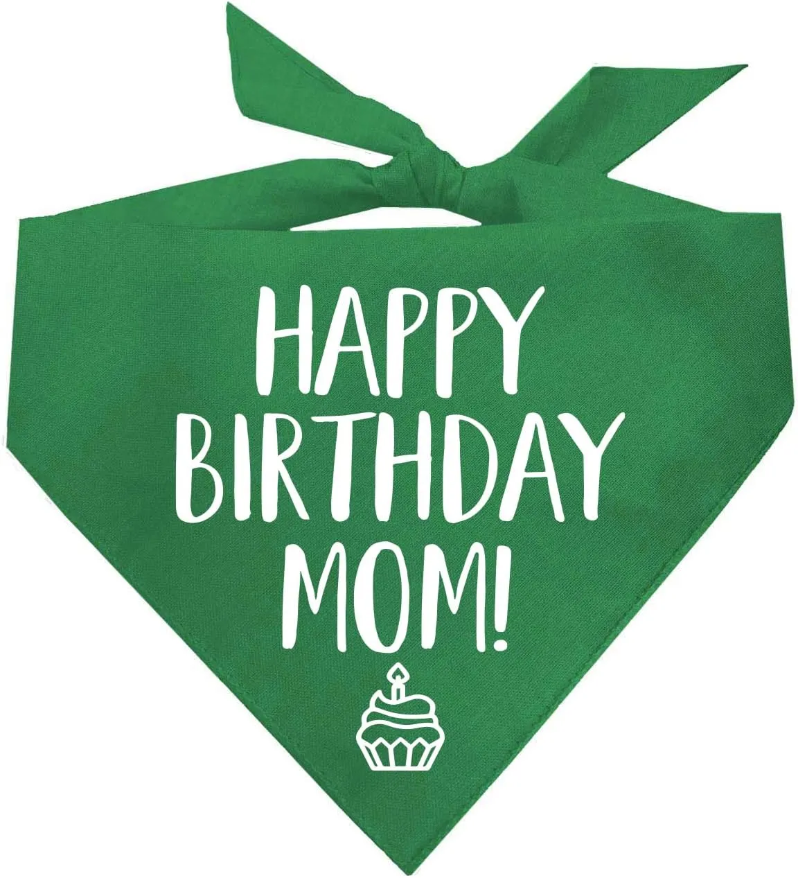 Happy Birthday Mom! Dog Bandana | 100% Cotton Adjustable Triangle | Made in USA | Birthday Pawty | Party Theme | Celebration Photoshoot Prop | Mom Dad | Green, One Size (168)