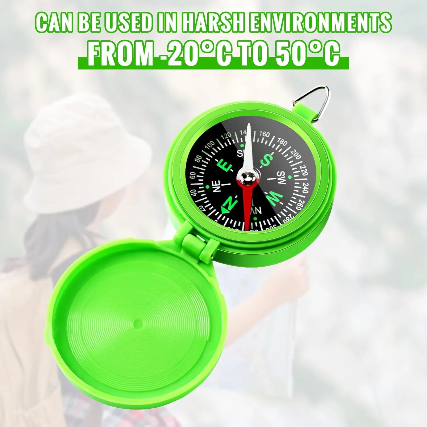 JaGely 24 Pcs Compass Bulk Gift Pocket Compass with Hanging Rope for Military Camping Survival Outdoor Hiking Hunting Climbing