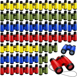 Jiuguva 50 Pack Binoculars for Boys Girls Small Compact Toy Binoculars with Neck Strap Camping Party Favors Nature Exploration Toys for Bird Watching, Hiking, Camping, Travel, Learning(Multicolor)