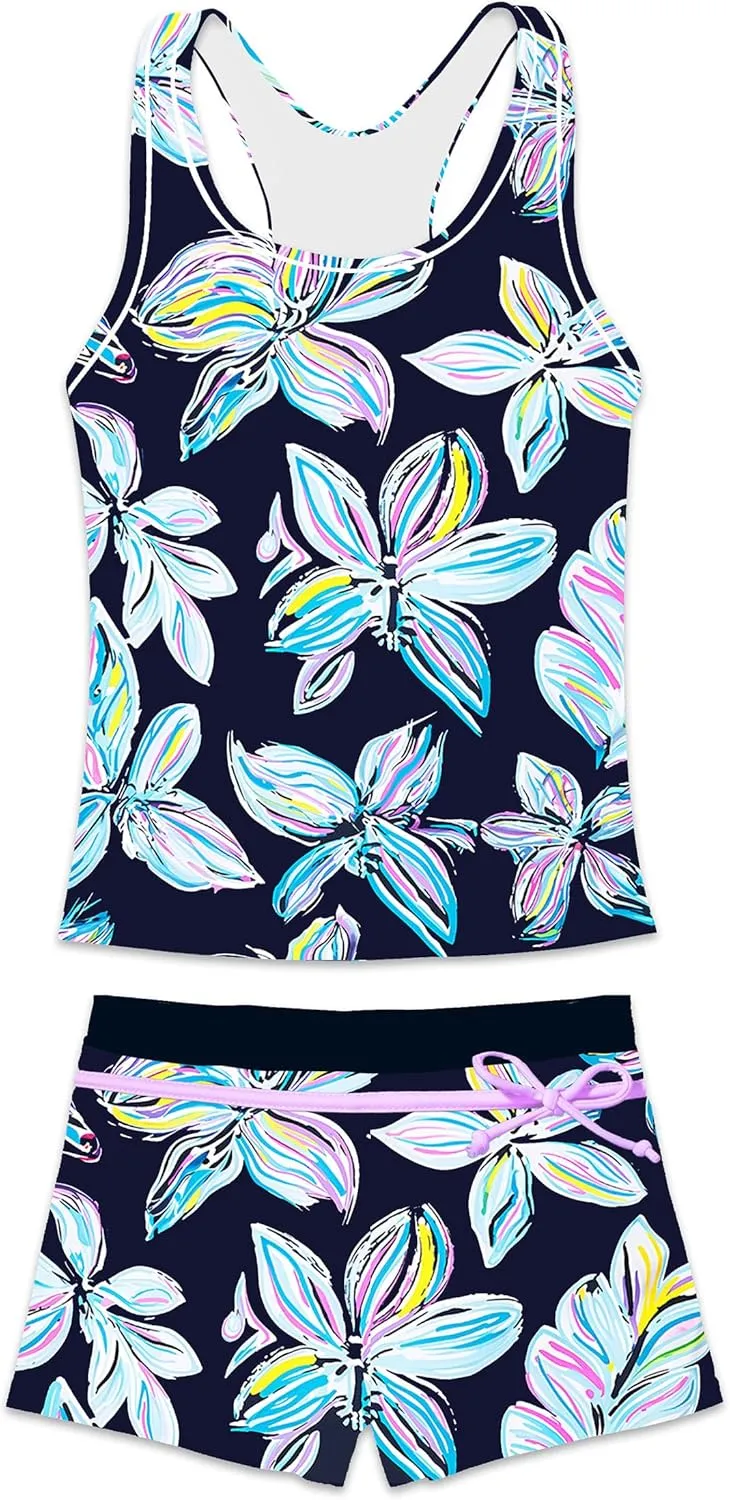 Little Girls' Summer Swimwear Two Piece Boyshort Tankini Kids Swimsuit