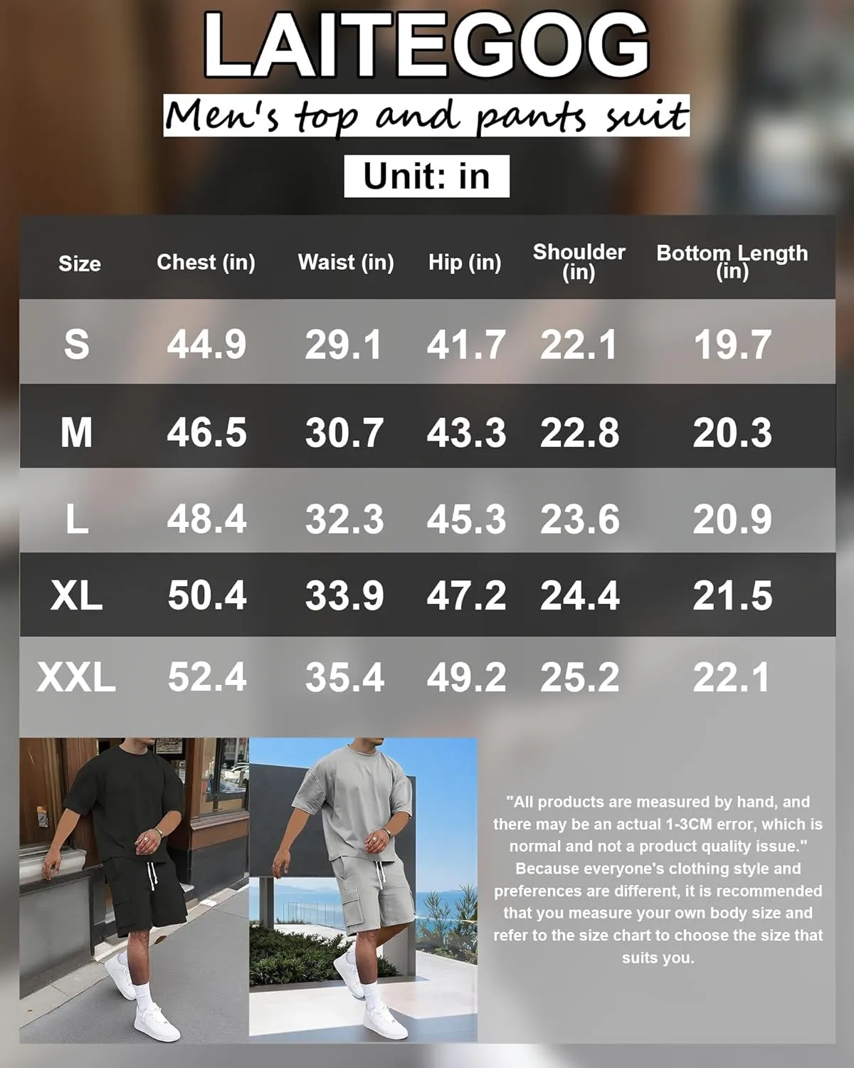 Mens 2 Piece Short Set Casual Loose Fit Solid Sports Sets Loose Fit Short Sleeve T-Shirt Athletic Jogging Tracksuit(Blue-Black,XX-Large)