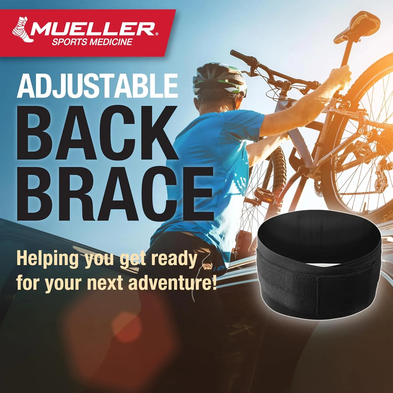 MUELLER Sports Medicine Adjustable Back Brace, Back Pain Relief Support for Men and Women, Ideal for Upper and Lower Back Pain, Sciatica, Scoliosis, Black