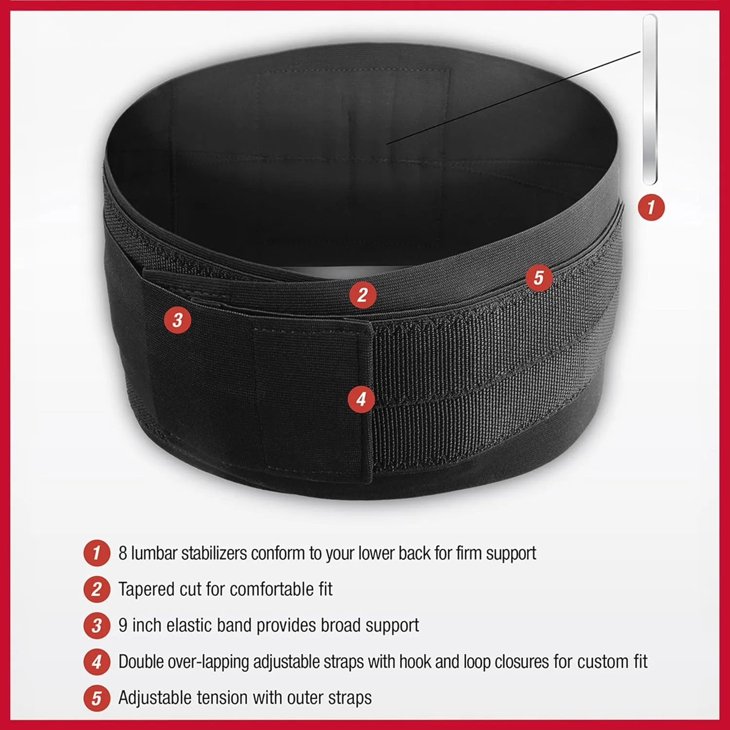 MUELLER Sports Medicine Adjustable Back Brace, Back Pain Relief Support for Men and Women, Ideal for Upper and Lower Back Pain, Sciatica, Scoliosis, Black