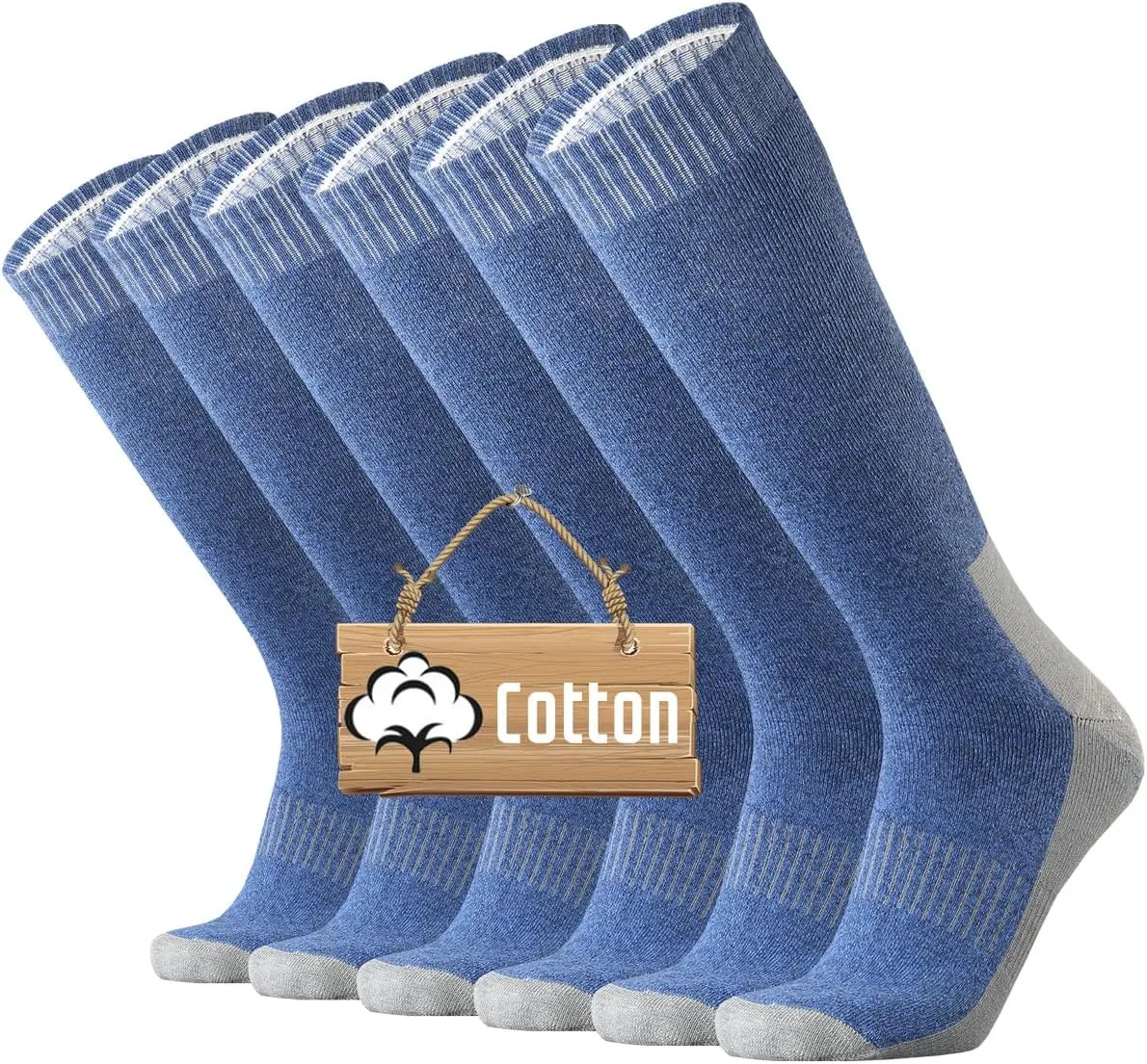 ONKE Knee High Socks Cushioned Moisture Wicking for Mens Over the Calf OTC Steel Toe Western Work Boot Thermal Hiking Hunting