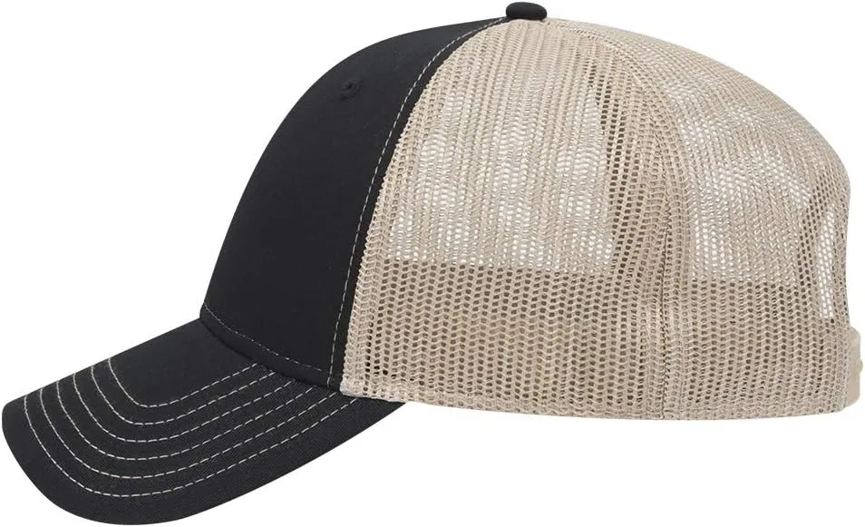 OTTO 6 Panel Low Profile Contrast Vertical Mesh Back Cap