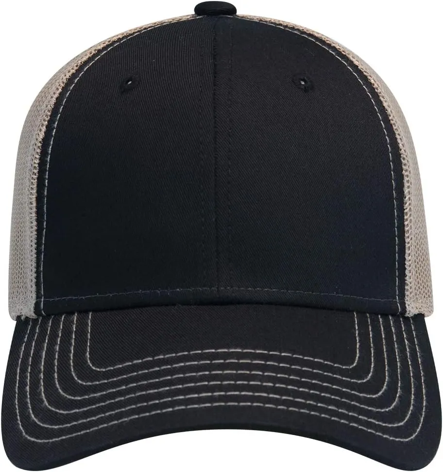 OTTO 6 Panel Low Profile Contrast Vertical Mesh Back Cap