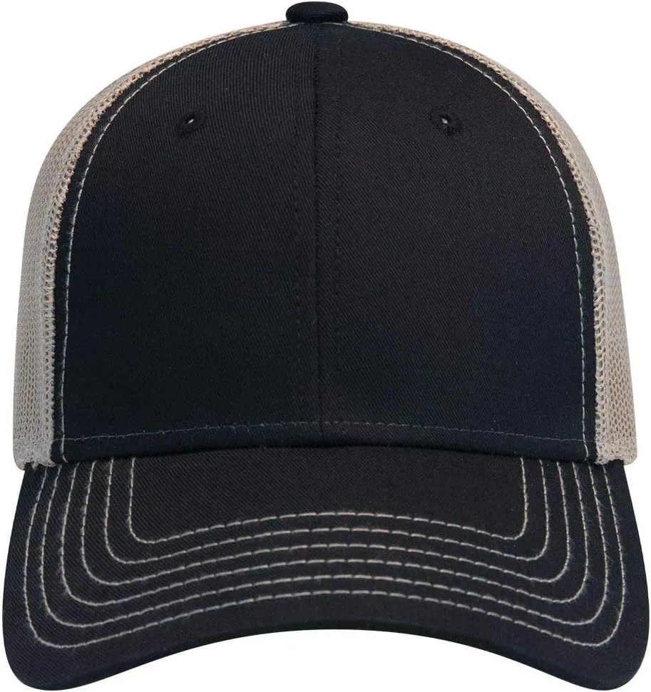 OTTO 6 Panel Low Profile Contrast Vertical Mesh Back Cap