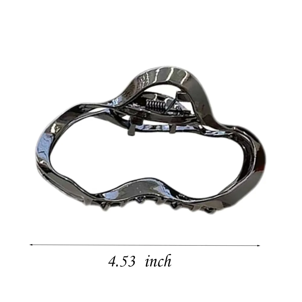 Oval Metal Hair Claw Clips - 2PCS Large Hair Styling Accessories for Women and Girls