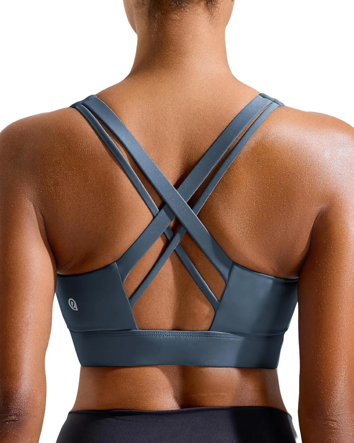 RUNNING GIRL Sports Bra for Women High Support,Criss-Cross Back Strappy Sports Bra Moulded Cup High Impact Workout Top