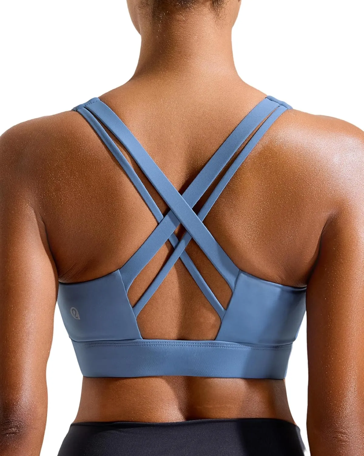 RUNNING GIRL Sports Bra for Women High Support,Criss-Cross Back Strappy Sports Bra Moulded Cup High Impact Workout Top