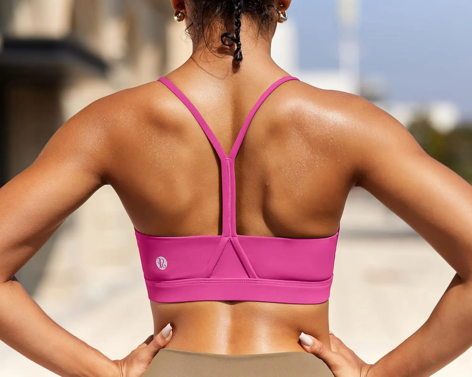 RUNNING GIRL Sports Bras for Women,Y-Back Medium Support Workout Sports Bra Padded Racerback Supportive Bras Push up