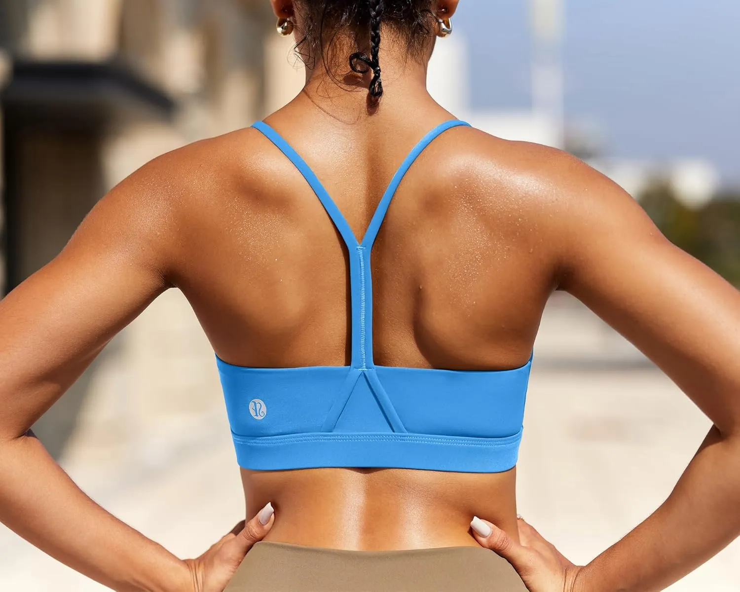 RUNNING GIRL Sports Bras for Women,Y-Back Medium Support Workout Sports Bra Padded Racerback Supportive Bras Push up