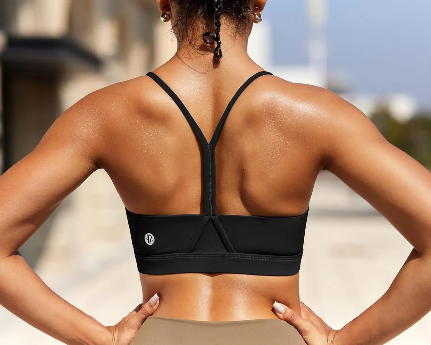 RUNNING GIRL Sports Bras for Women,Y-Back Medium Support Workout Sports Bra Padded Racerback Supportive Bras Push up