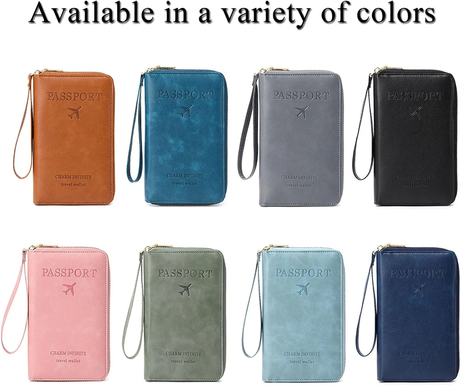Summer Simple Plain Passport Cases Back To School, Charm Infinite Travel Wallet, Multi-functional Zipper Travel Card Holder, RFID Blocking Card Holder (Green)