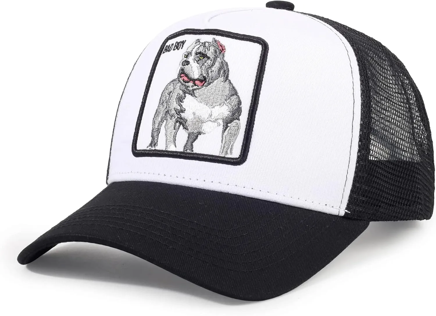 Trucker Hat Men Animal Snapback Hats Adjustable Embroidered Baseball Cap Mesh Breathable Square Patch Women Caps