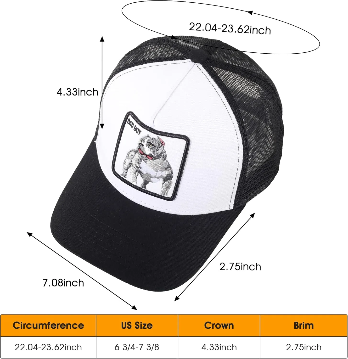 Trucker Hat Men Animal Snapback Hats Adjustable Embroidered Baseball Cap Mesh Breathable Square Patch Women Caps