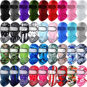 Vicenpal 36 Pcs Balaclava Face Mask Cover UV Protection Windproof Face Protective Cover for Outdoor Sports Motorcycle Riding