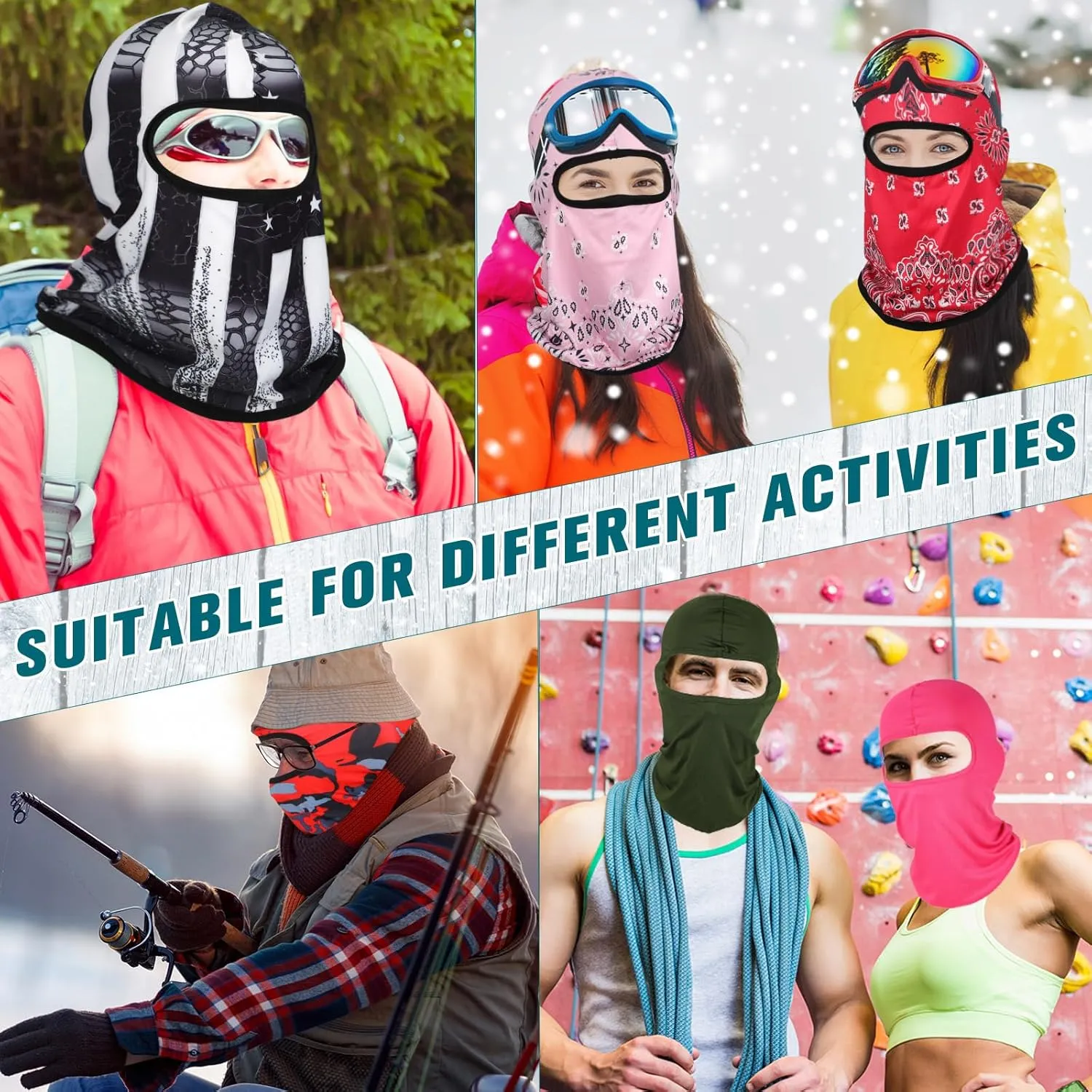 Vicenpal 36 Pcs Balaclava Face Mask Cover UV Protection Windproof Face Protective Cover for Outdoor Sports Motorcycle Riding