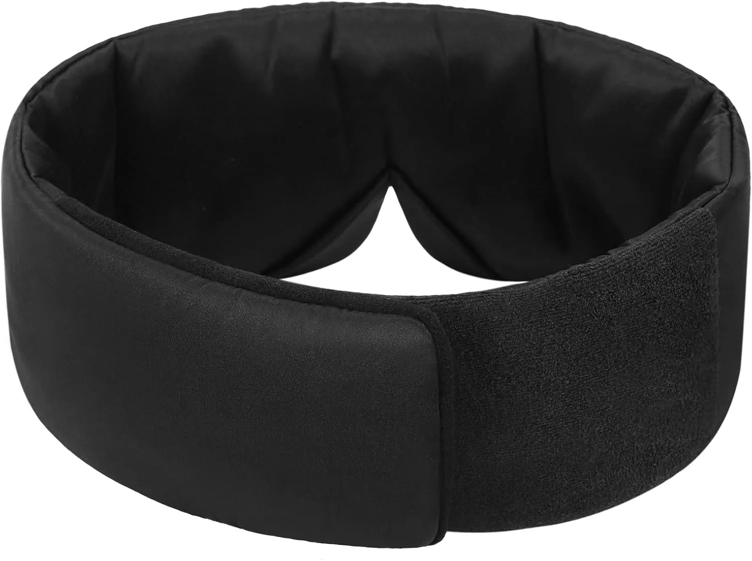 Weighted Eye Mask Silk ALASKA BEAR for Dry Eyes, Sleeping and Relaxation, Wraparound Style Compression, Wide Headband and Large Coverage Ears for Sound-muffling, Microwavable Beads Filled
