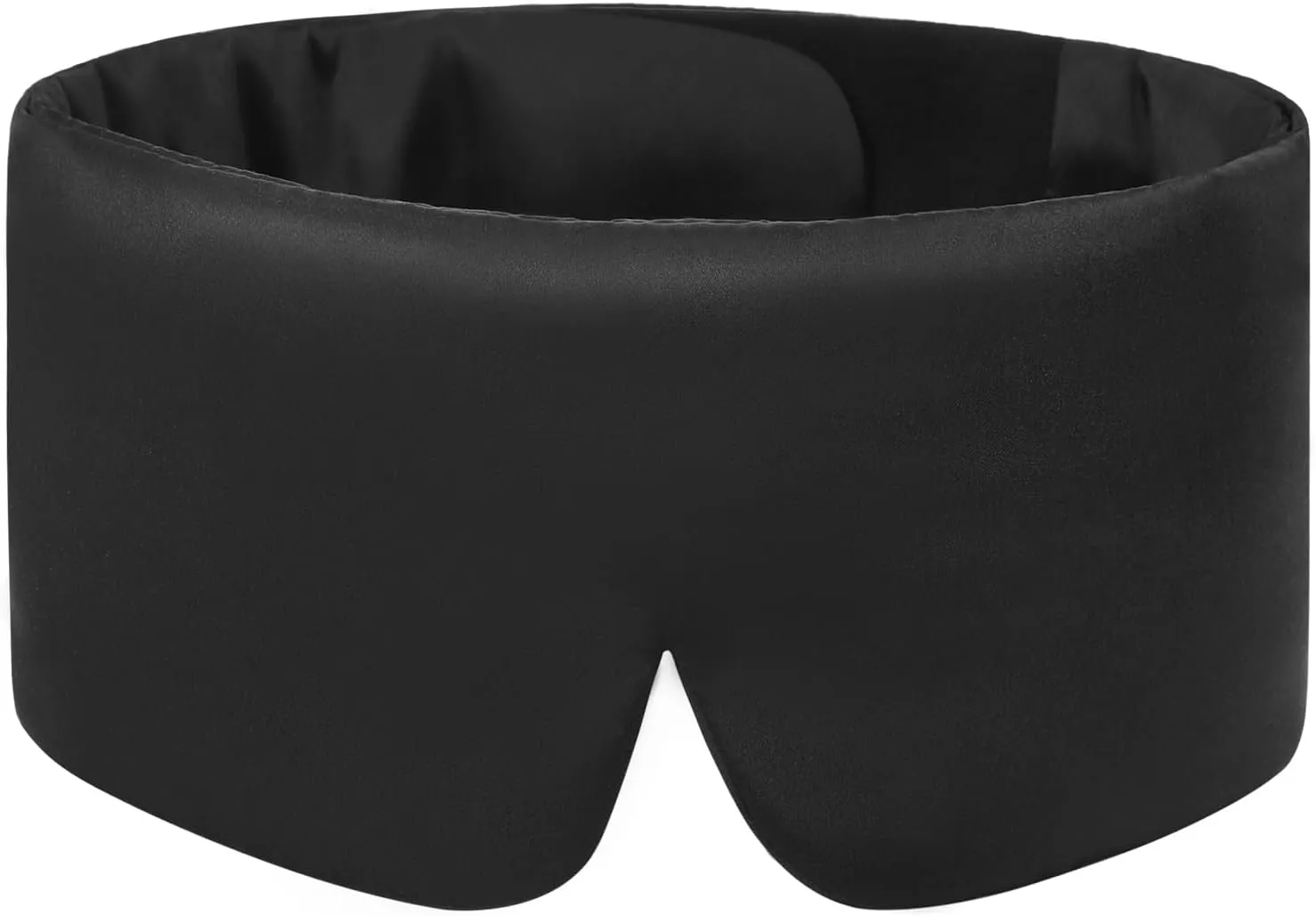 Weighted Eye Mask Silk ALASKA BEAR for Dry Eyes, Sleeping and Relaxation, Wraparound Style Compression, Wide Headband and Large Coverage Ears for Sound-muffling, Microwavable Beads Filled